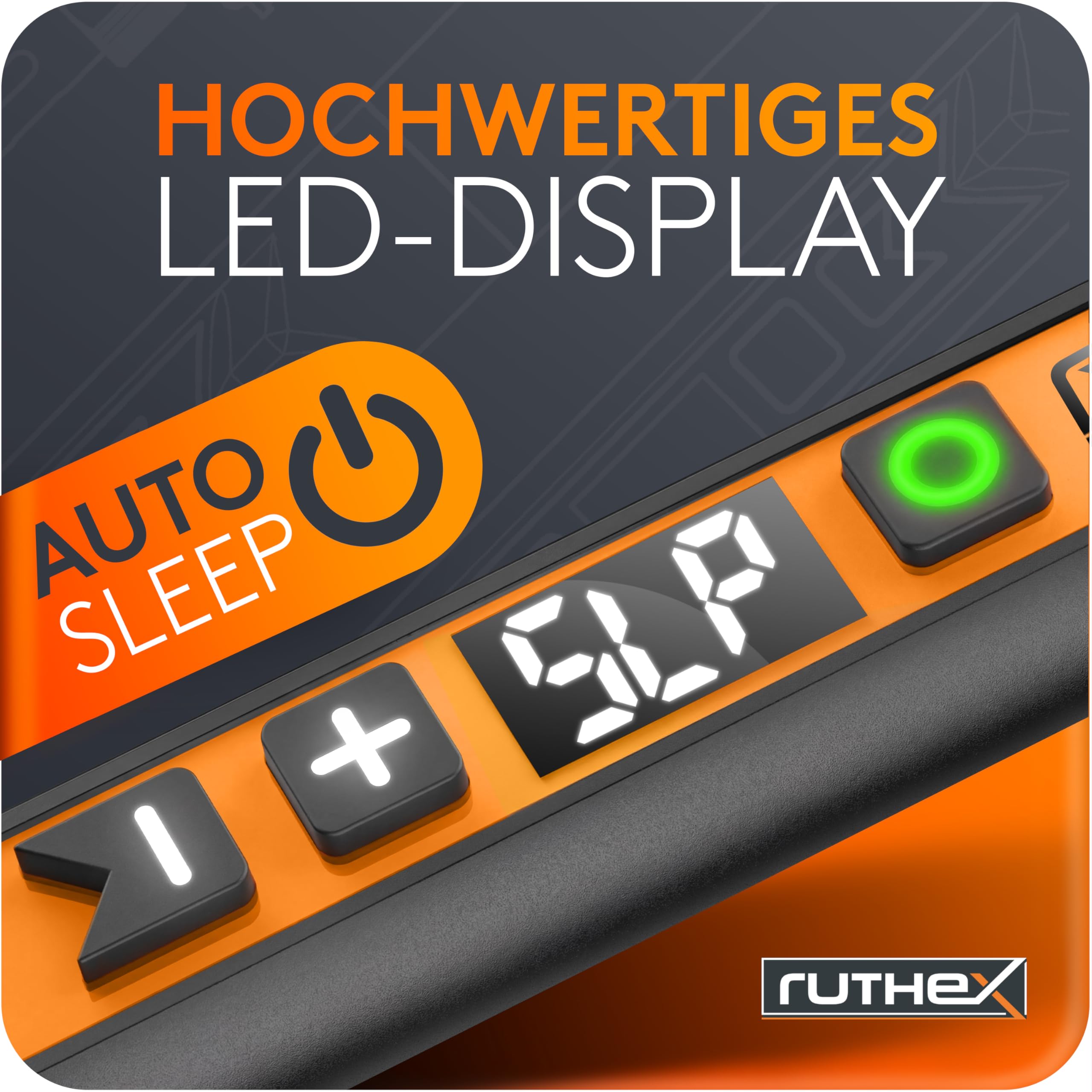 ruthex 900M Lötkolben mit LED-Display - 90W - Temperatur Einstellbar 150~500 ℃ - Abkühlphase mit LED Temperaturanzeige - Lötpistole mit 900M Lötspitze inklusive Ablageständer