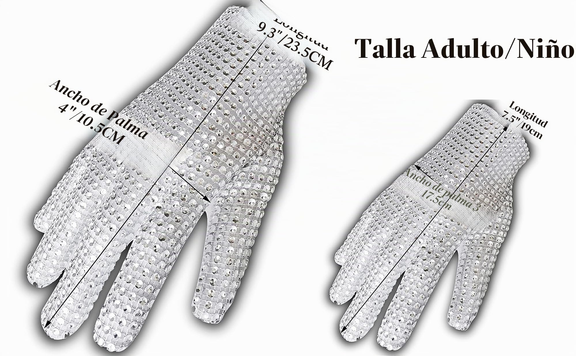 Michael Diamond - Guante para niños con diamantes de imitación, guantes Punk Rock MJ, regalo de Navidad