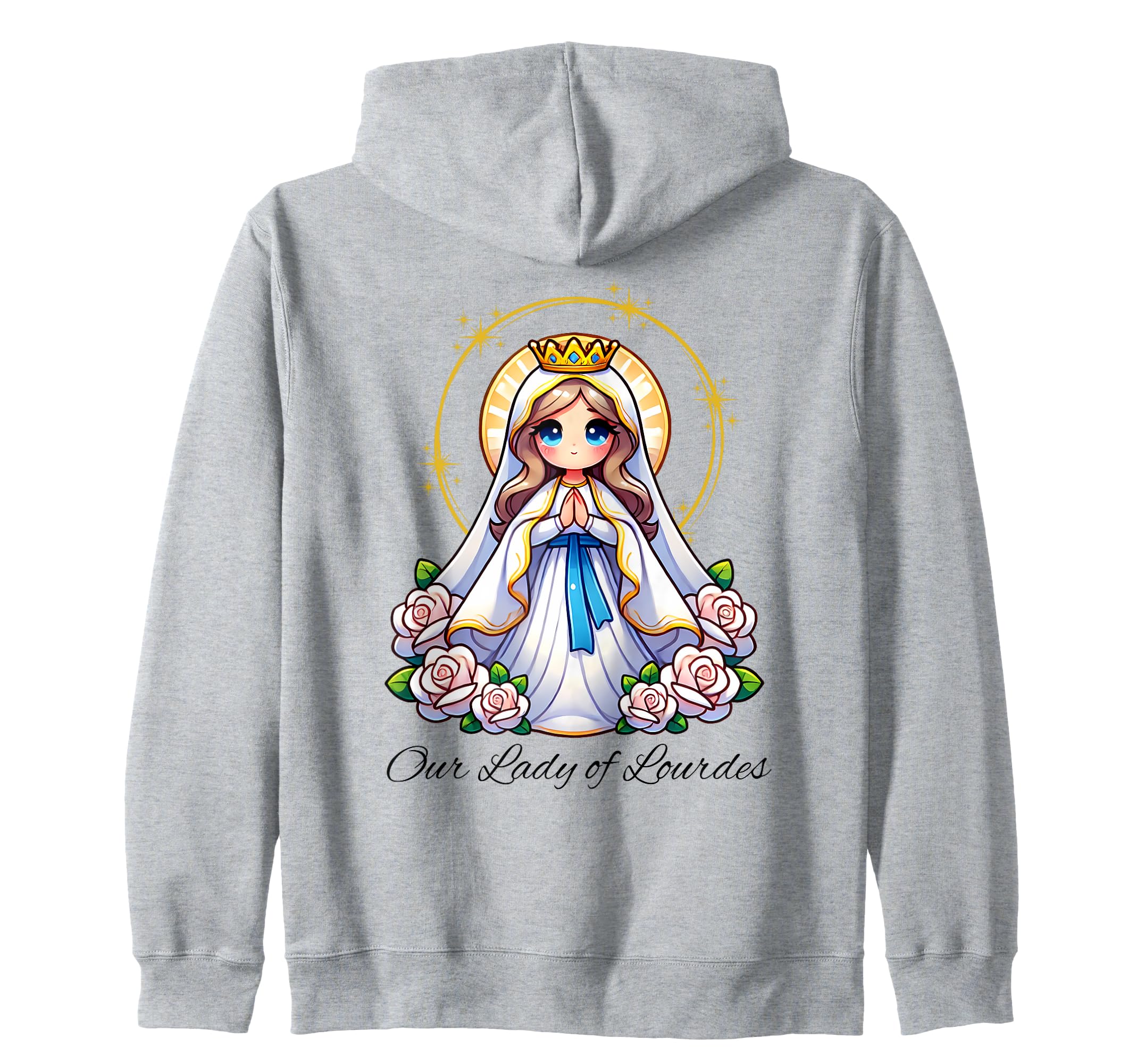 Our Lady of Lourdes Mary Prayer Cute Women Catholic Girl Kids Zip Hoodie