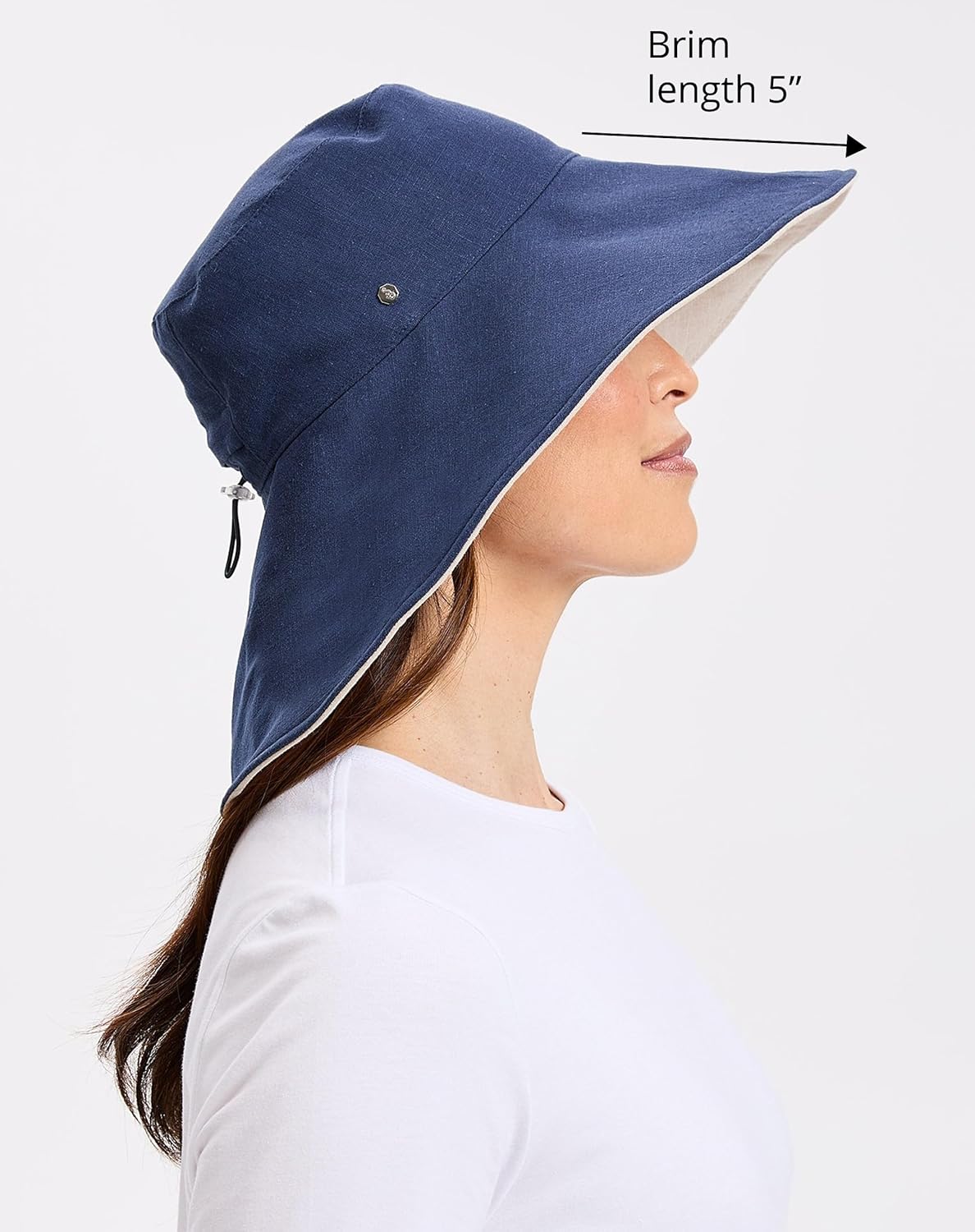 Solbari Women’s Ultra-Wide Cotton Linen Sun Hat UPF 50+, Packable, Adjustable with Ponytail Hole for Travel, Beach & Outdoors - Image 2