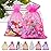 ANZNKU 100 PCS Hot Pink Organza Bags 5 x 7 inch Small Mesh Bags, Mesh Drawstring Gift Bag for Christmas Candy Party Wedding Favor