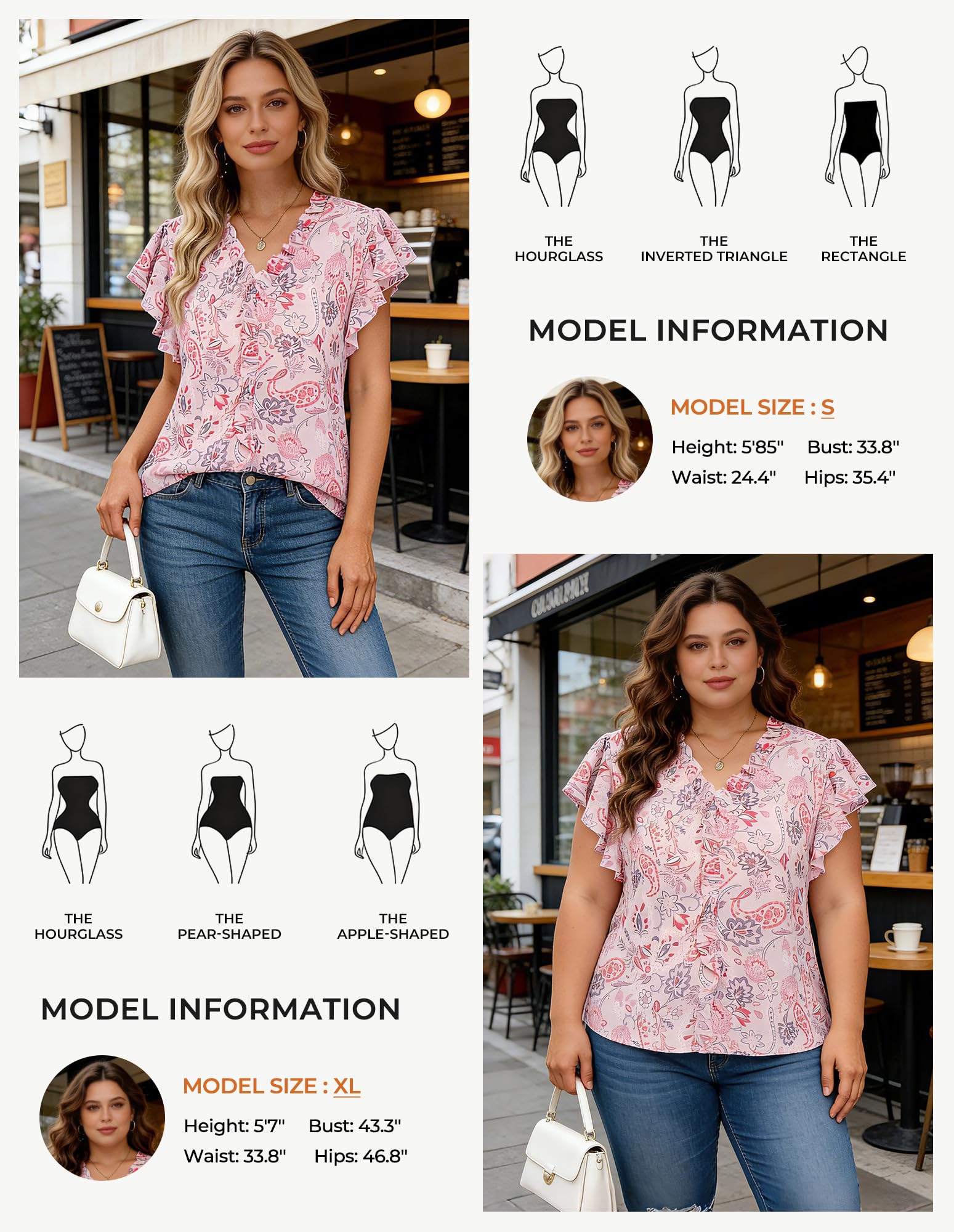GRACE KARIN Top estivo da donna a maniche corte con volant casual vestibilità ampia floreale tunica camicetta elegante camicia boho top
