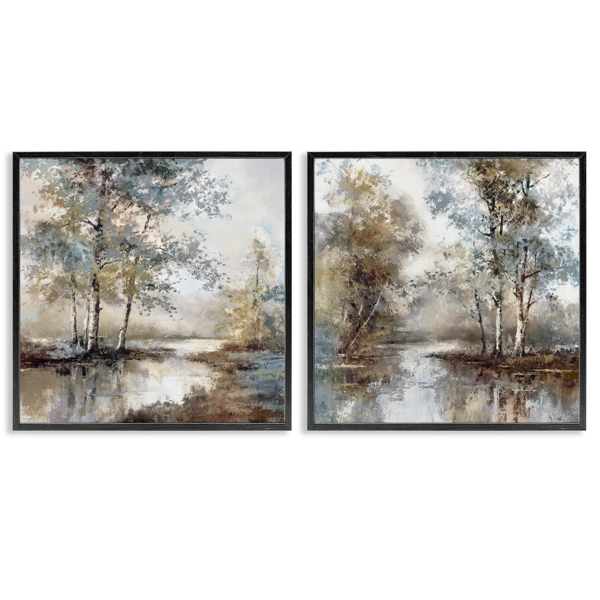 Photo 1 of 'Meandering River Tree Scene'| 2pc Framed Giclee Art Set 2