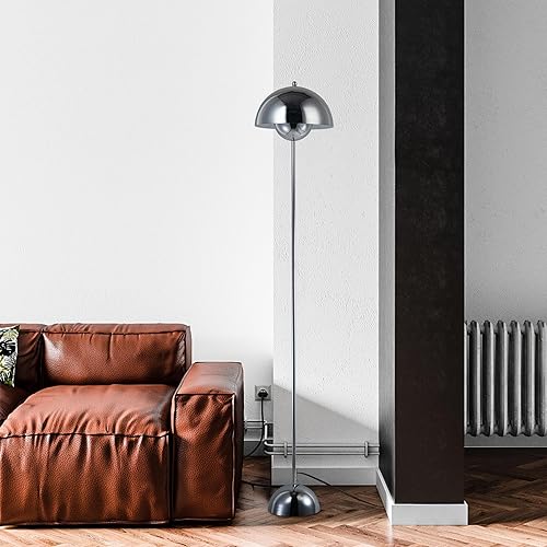 Miniatura 4 de COSYLUX Lámpara de pie moderna para sala de estar, lámpara de pie alta industrial para dormitorio, pantalla de metal reflectante, lámpara de pie de