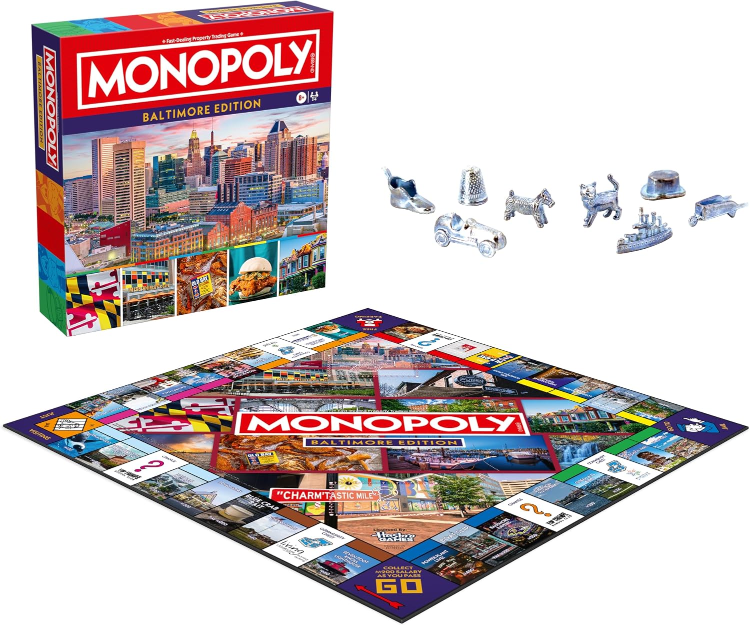 Monopoly Board Game – Baltimore, MD Edition: 2-6 Players Family Board Games for Kids and Adults, Board Games for Kids 8 and Up, Great for Game Night
