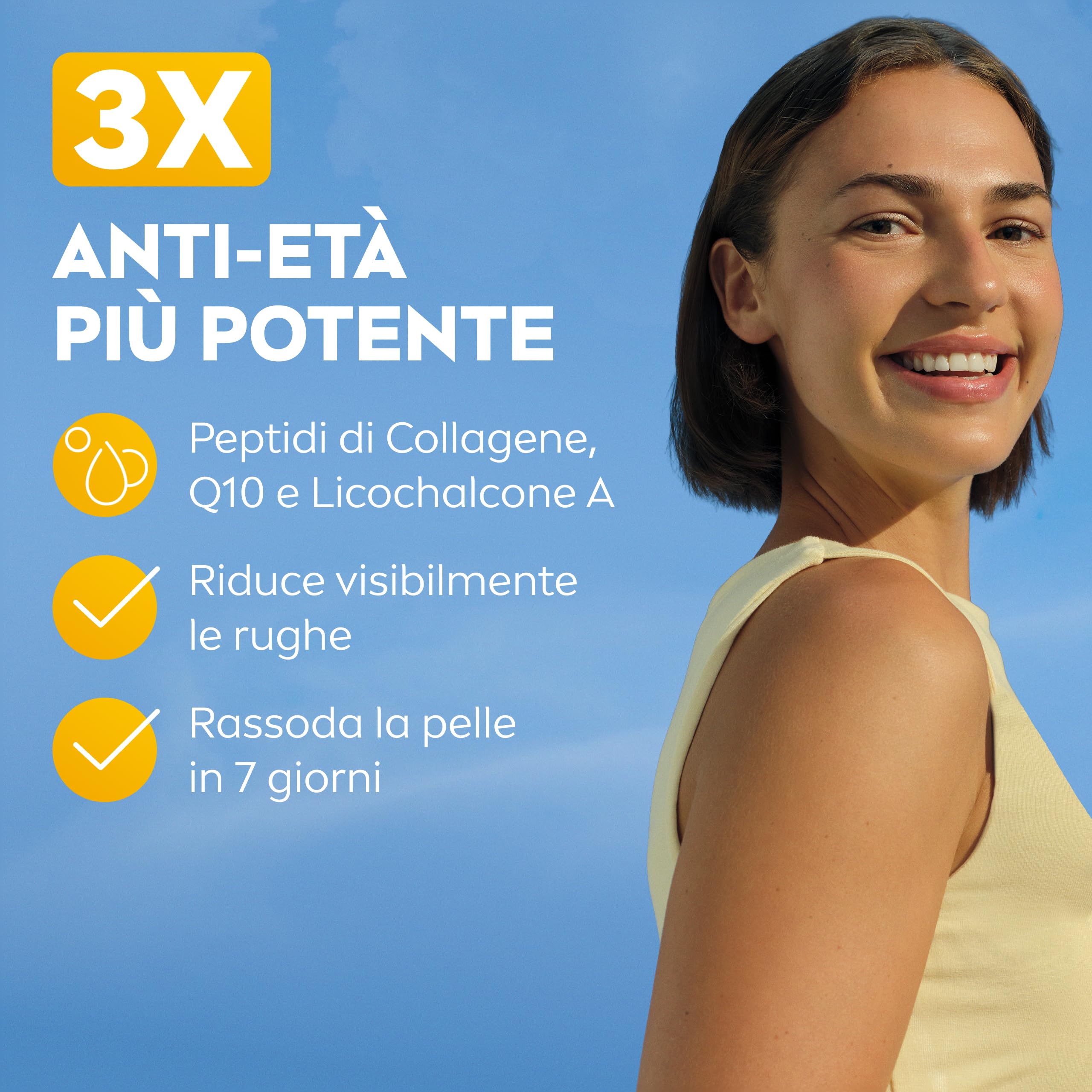 NIVEA SUN Anti-Age Q10 SPF 50+ 40 ml, Crema solare viso antirughe contro il fotoinvecchiamento, Crema viso SPF 50+ con Collagene e Coenzima Q10, Protezione solare ultra leggera, Non comedogena