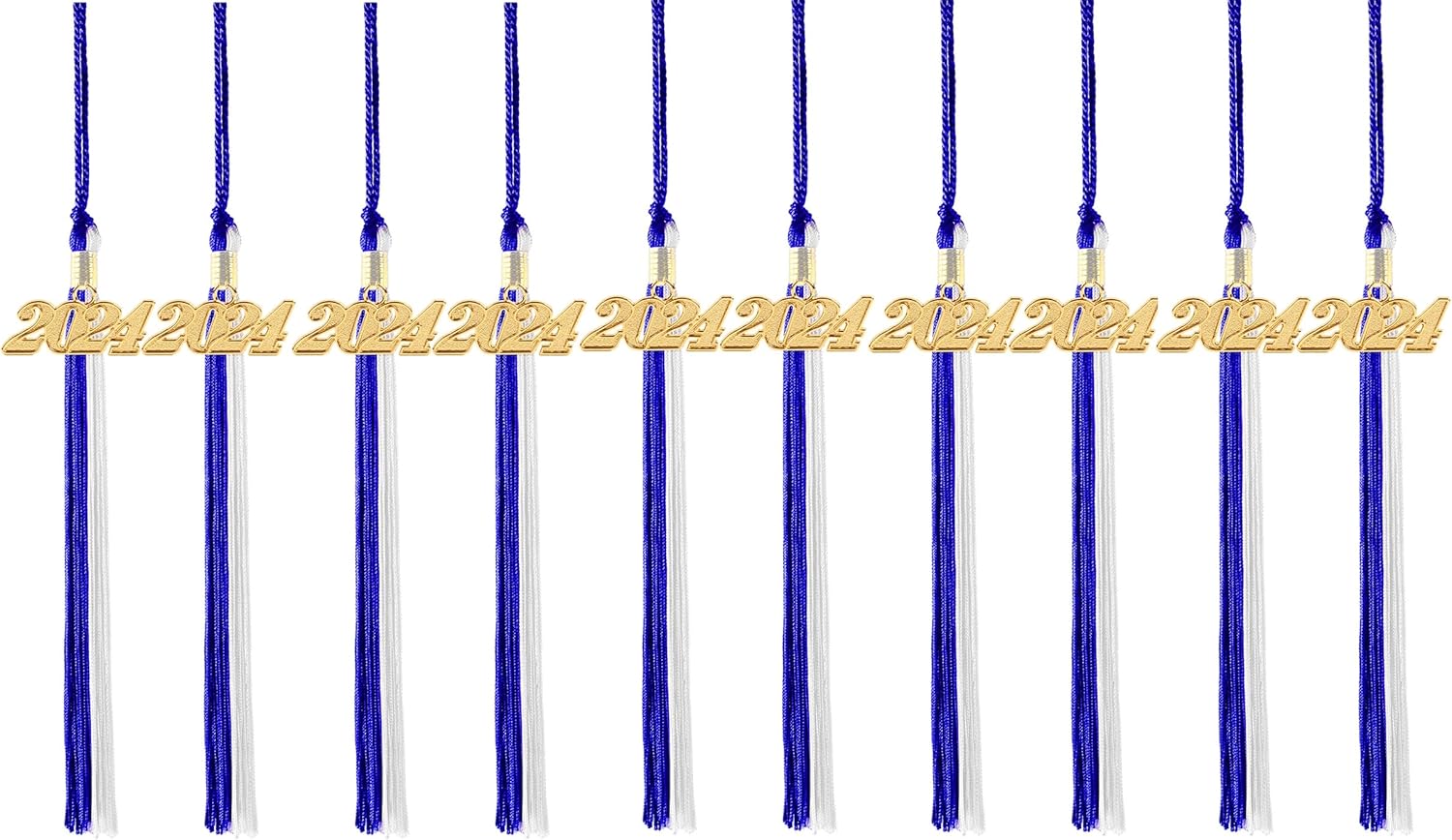 Graduation Tassels 2024 Blue and White for Graduation Cap