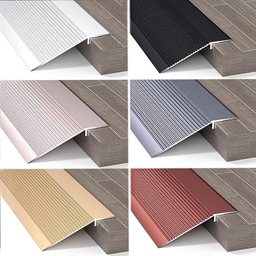 Tira de transición de piso de aluminio, tira de transición de piso de vinilo para umbral de puerta, tira de transición autoadhesiva para borde de