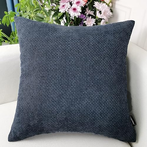 Miniatura 2 de Booque Valley Paquete de 2 fundas de almohada de espuma de mar sólidas, fundas de cojín cuadradas de felpilla rústica de textura gruesa, fundas de