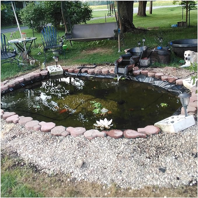 Image 19.6 Mil Thick Pond Liner for Outdoor Garden Backyard, Lotus & Fish Pond Liners Black HDPE, Building Your Courtyard Waterfalls (Size : 5Mx8M(16ftx26ft)) Image 19.6 Mil Thick Pond Liner for Outdoor Garden Backyard, Lotus & Fish Pond Liners Black HDPE, Building Your Courtyard Waterfalls (Size : 5Mx8M(16ftx26ft))