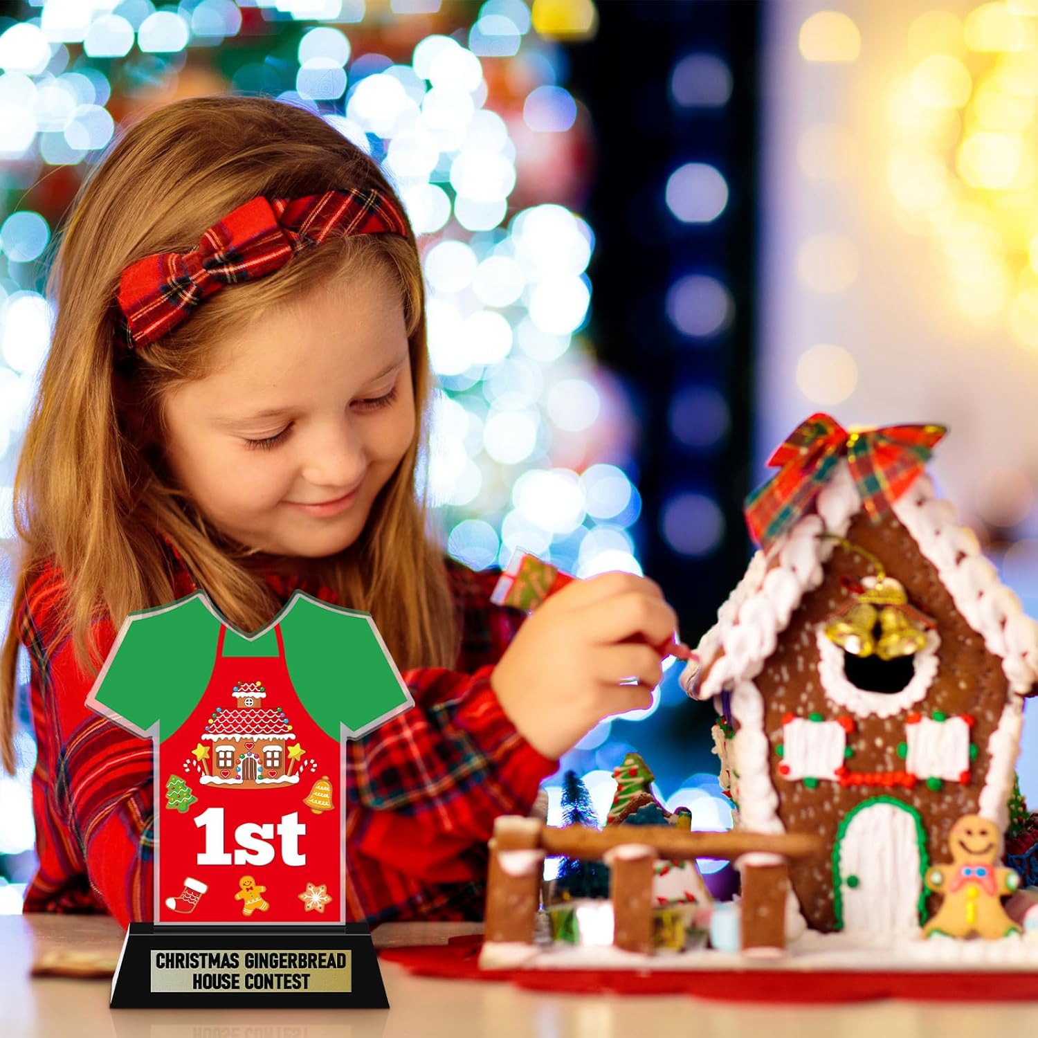 DoubleFill 3 Pcs Christmas Contest Trophy Awards 1st 2nd 3rd Place Competition Kit Party Contest Awards Trophy for Xmas Christmas Party Supplies Prizes, 5.1 Inch