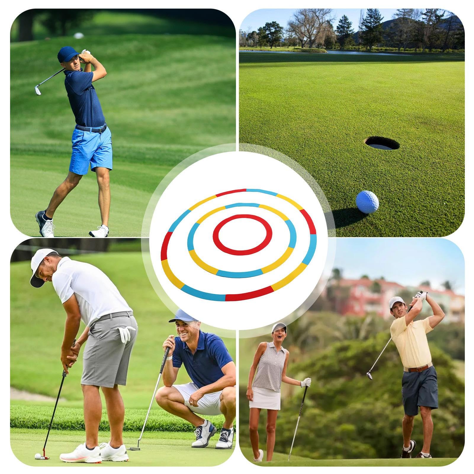 Objetivo de golf, herramientas de entrenamiento de astillado de golf, objetivos de entrenamiento de golpeo de golf, círculos de entrenamiento de objetivo de golf, anillos de silicona para mejorar la