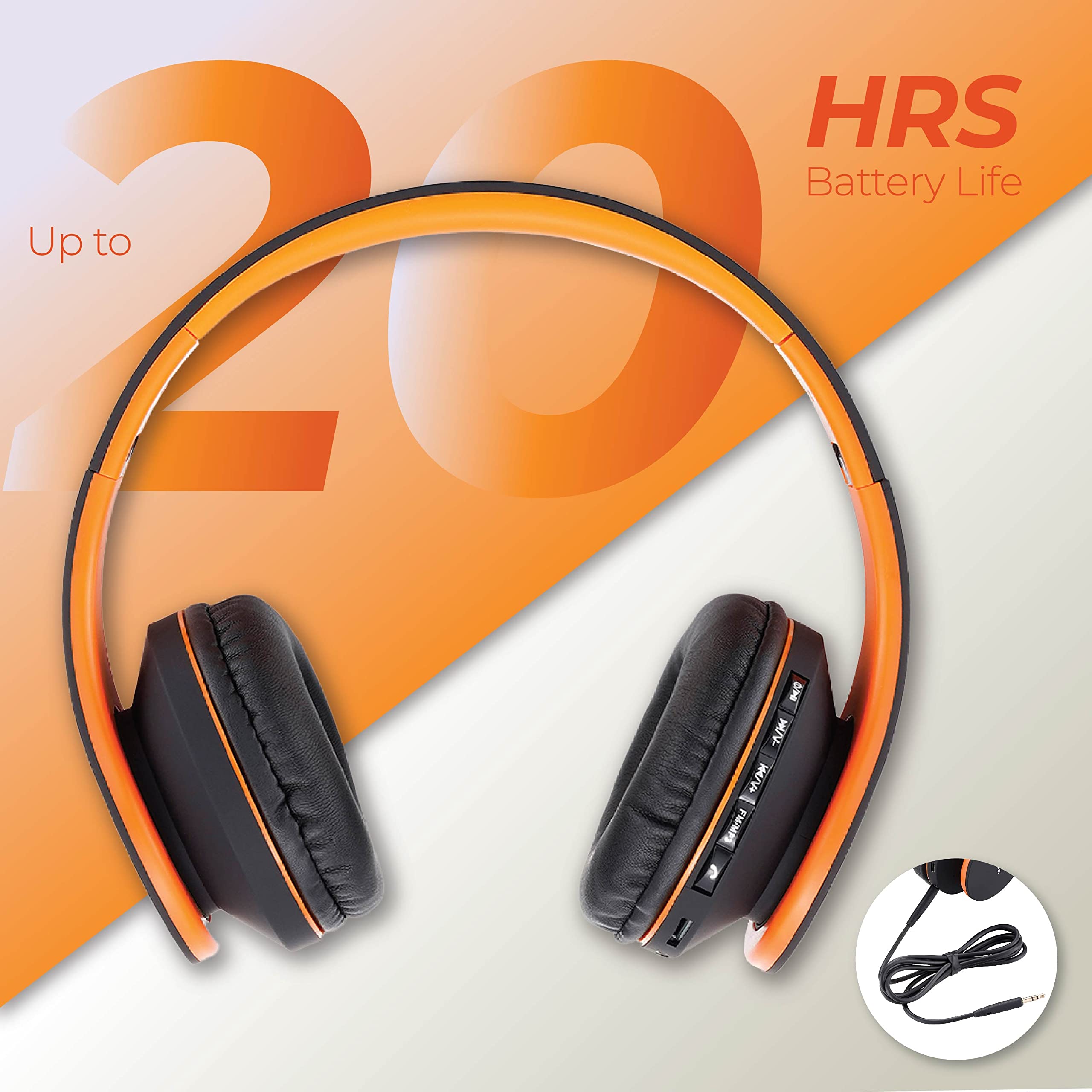 PowerLocus Bluetooth-hoofdtelefoons, Bluetooth-hoofdtelefoons over het oor, draadloze hoofdtelefoons met microfoon, 3 EQ-modi, 60 uur speeltijd, opvouwbare hoofdtelefoons, stoffen hoofdband, Hi-Fi