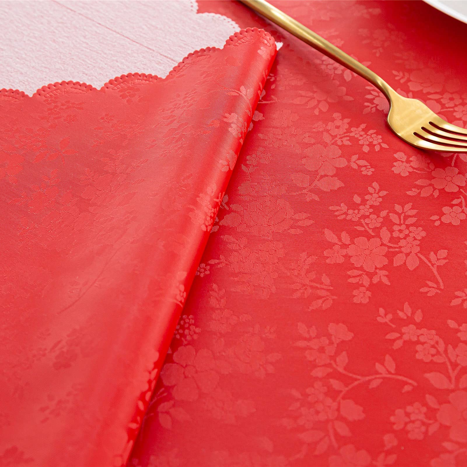 Mantel Rectangular PVC Sin Arrugas Impermeable A Prueba de Aceite Sin Arrugas Duradero Manteles de Mesa para Fiesta Casa Picnic Exterior Interior. (Rojo,140x220cm)