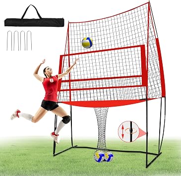 2-in-1 Volleyball Training Net, 5 Height Volleyball Practice Net