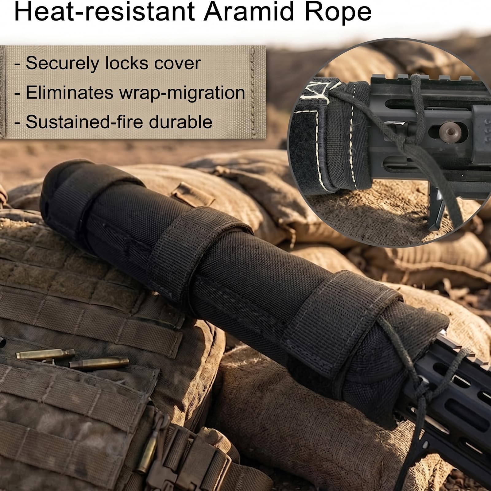 Cubierta supresora de 5 pulgadas con funda de microfibra a prueba de quemaduras resistente al calor