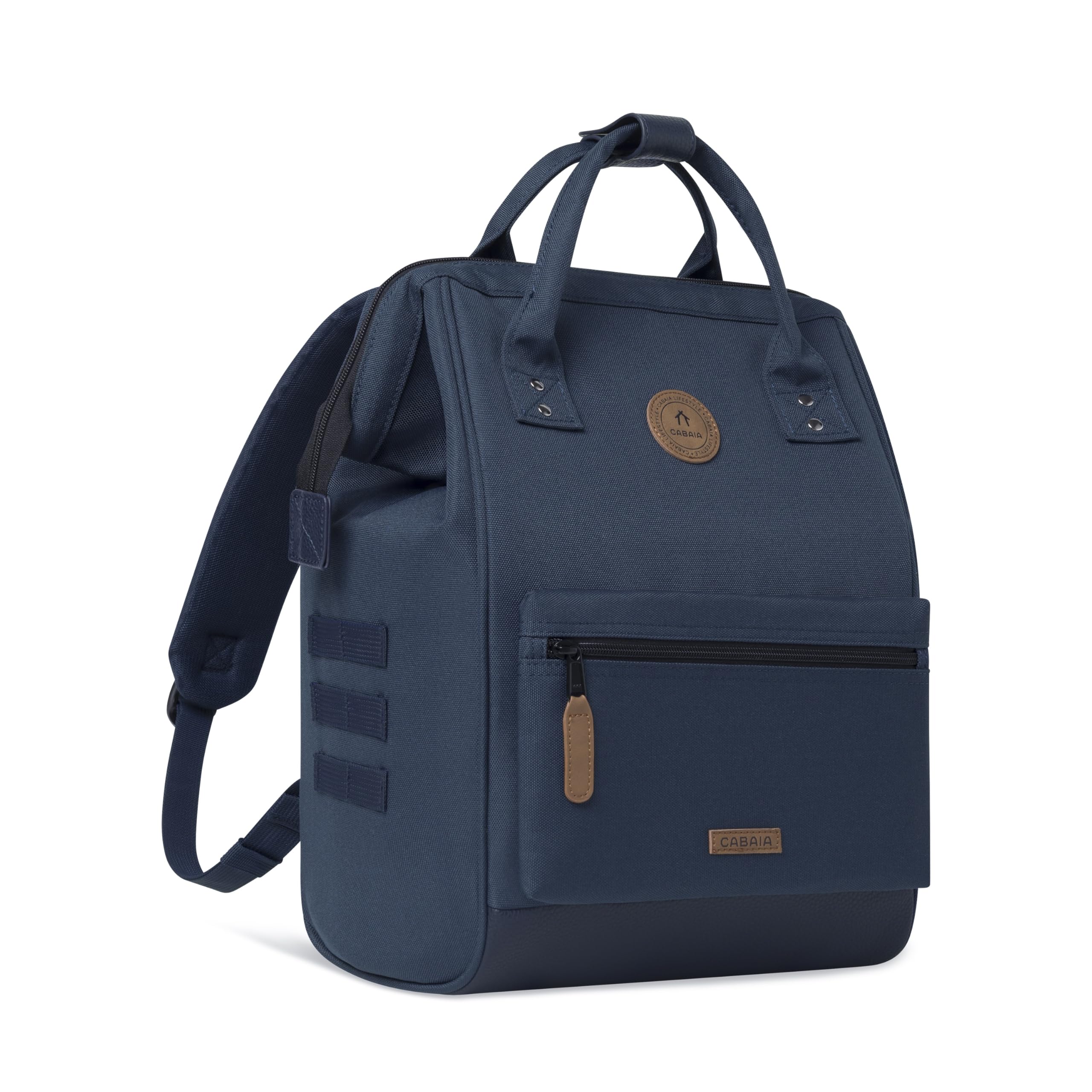 Cabaïa - Adventurer Rucksack Reykjavik Medium 18L - Wasserabweisend - Laptopfach bis zu 13 Zoll - 2 Vordertaschen - vegan zertifiziert - Rucksack für Reisen und Arbeit, Damen & Herren - Blau