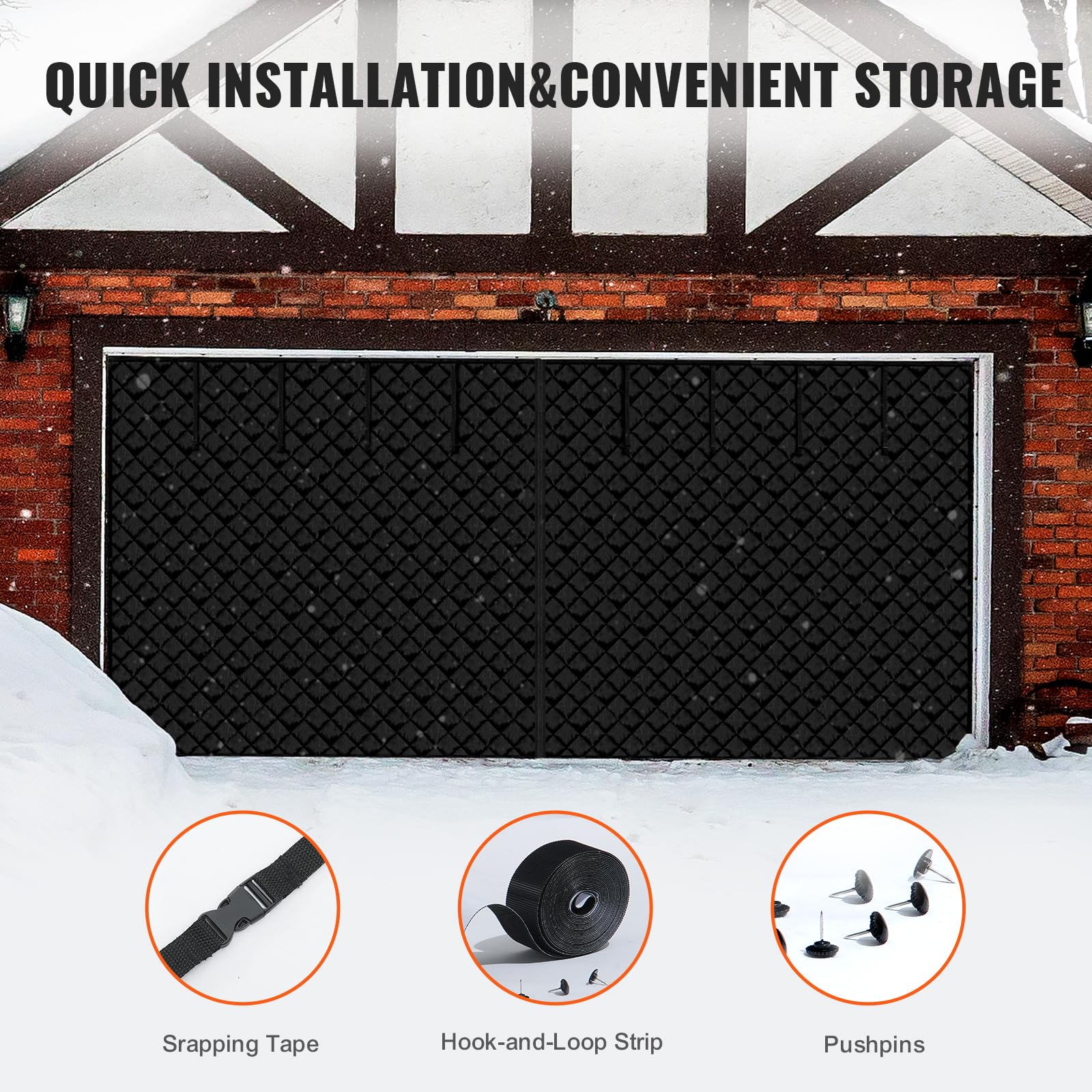 VEVOR Kit di isolamento termico magnetico per porte del garage, per l'inverno, 40,6 x 2,8 m, copertura magnetica per 2 auto (impermeabile, antivento e insonorizzato)