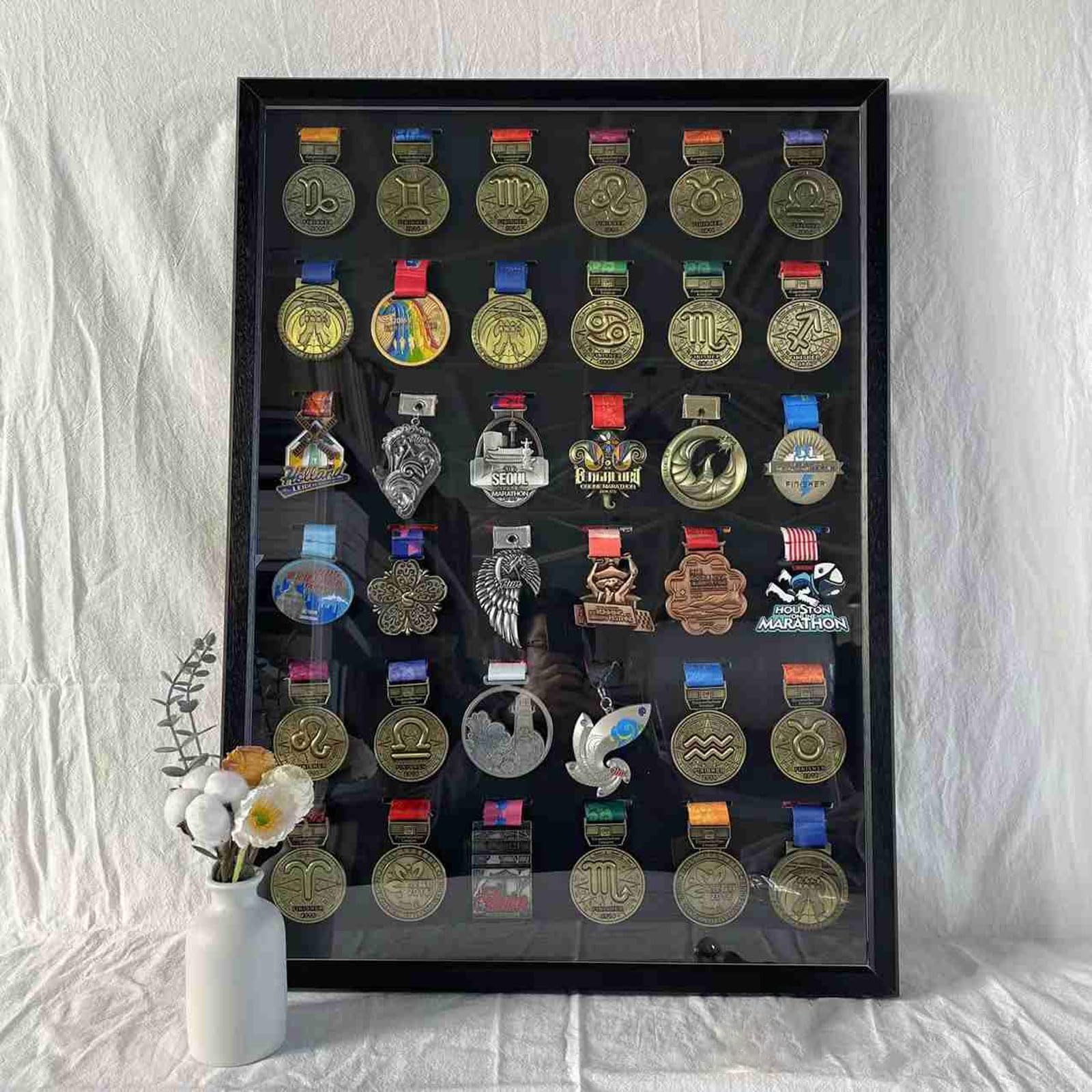 Medaillen Fotorahmen Vitrine,Medaillenhalter Box Frame Shadow Box,Sportmedaillen Bilderrahmen,Rahmen FüR Die Anzeige Von Medaillen,FüR Medaillen,Sport-Medaillen,MilitäR-Medaillen