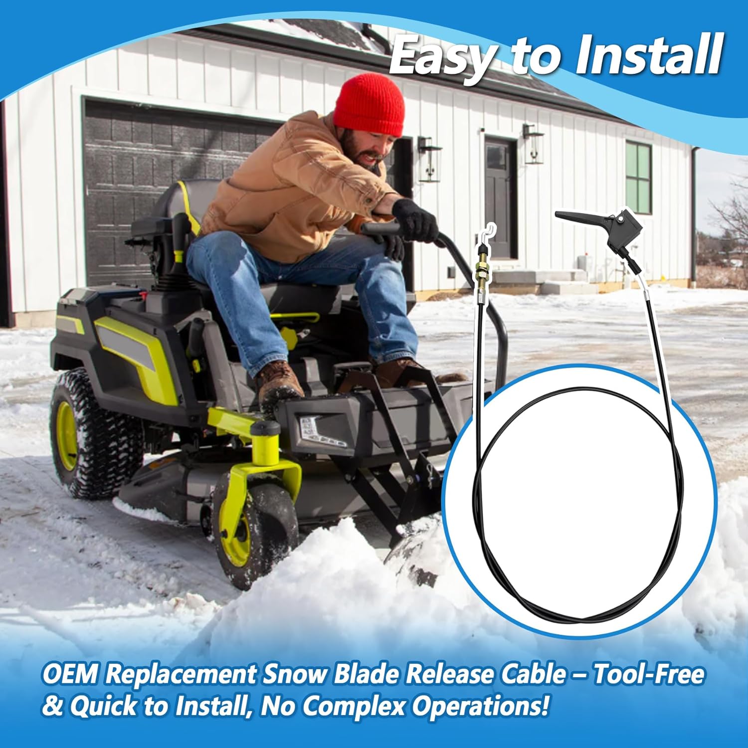 946-3059B Snow Blade Release Cable Fit for Cub Cadet Cub Cadet, for 302 42" 19B70028 52" 19A70044 58" Snow Blade, Replace 746-3059A 746-3059 946-3059 746-3059B