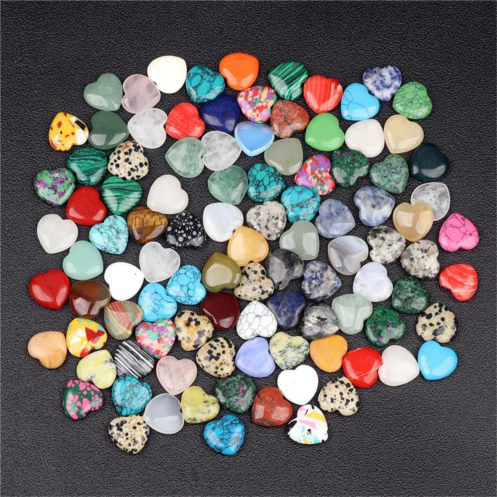 Deko Steine Steine Garten 10/20/30PCS 20MM Herz Form Stein Heilsteine ​​Unregelmäßige Mineral Kies Probe for Haus Garten decor(Mix 30 pcs)