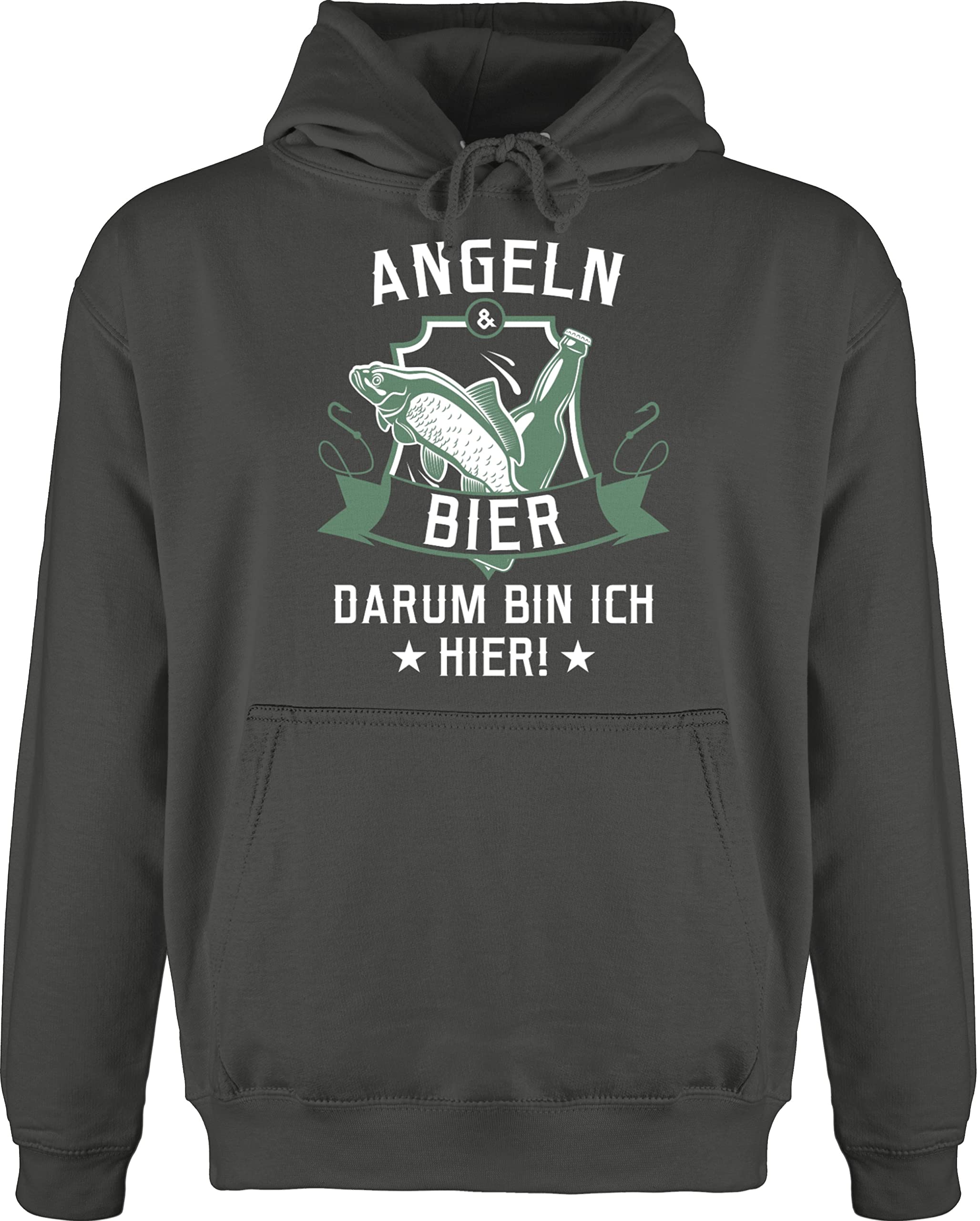 Shirtracer Hoodie Herren Mit Angler-Spruch – „Zum Angeln Geboren, Zur Arbeit Gezwungen“ – Aus Baumwolle, Regular Fit