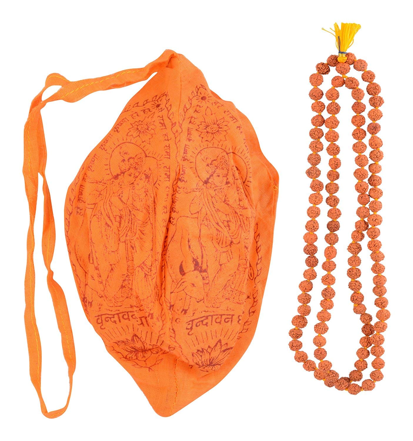 Mala Rudraksha avec son sac Gomukhi Japa de finition traditionnelle