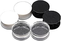 BodyPJ Sparkles 3 Pairs Acrylic Ear Plugs Gauges Expanders - Mix White Black Clear, Sizes 2g-1" UV Glow Jewelry