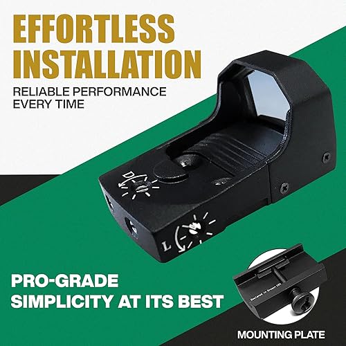 Miniatura 3 de ADE RD3-006 - Mira de punto verde + placa de montaje óptica para Taurus G2C, G2, PT111 G2, G3 (vista trasera original), PT140, PT709, PT740, TX22 –