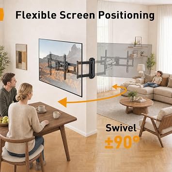 Perlegear TV Wall Bracket, 943mm Long Arm for 42-84 Inch TVs up to 68 kg