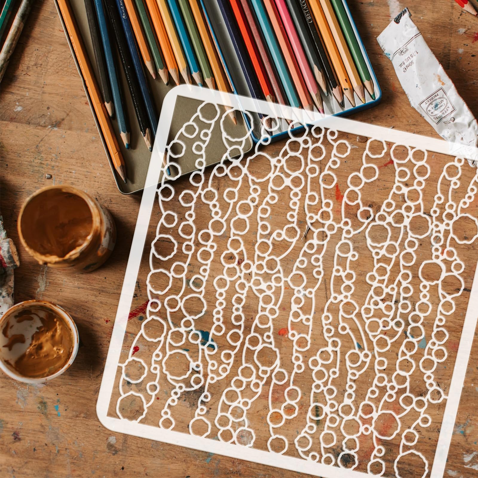 Amazon.com: FINGERINSPIRE Air Bubbles Stencil 11.8x11.8 inch