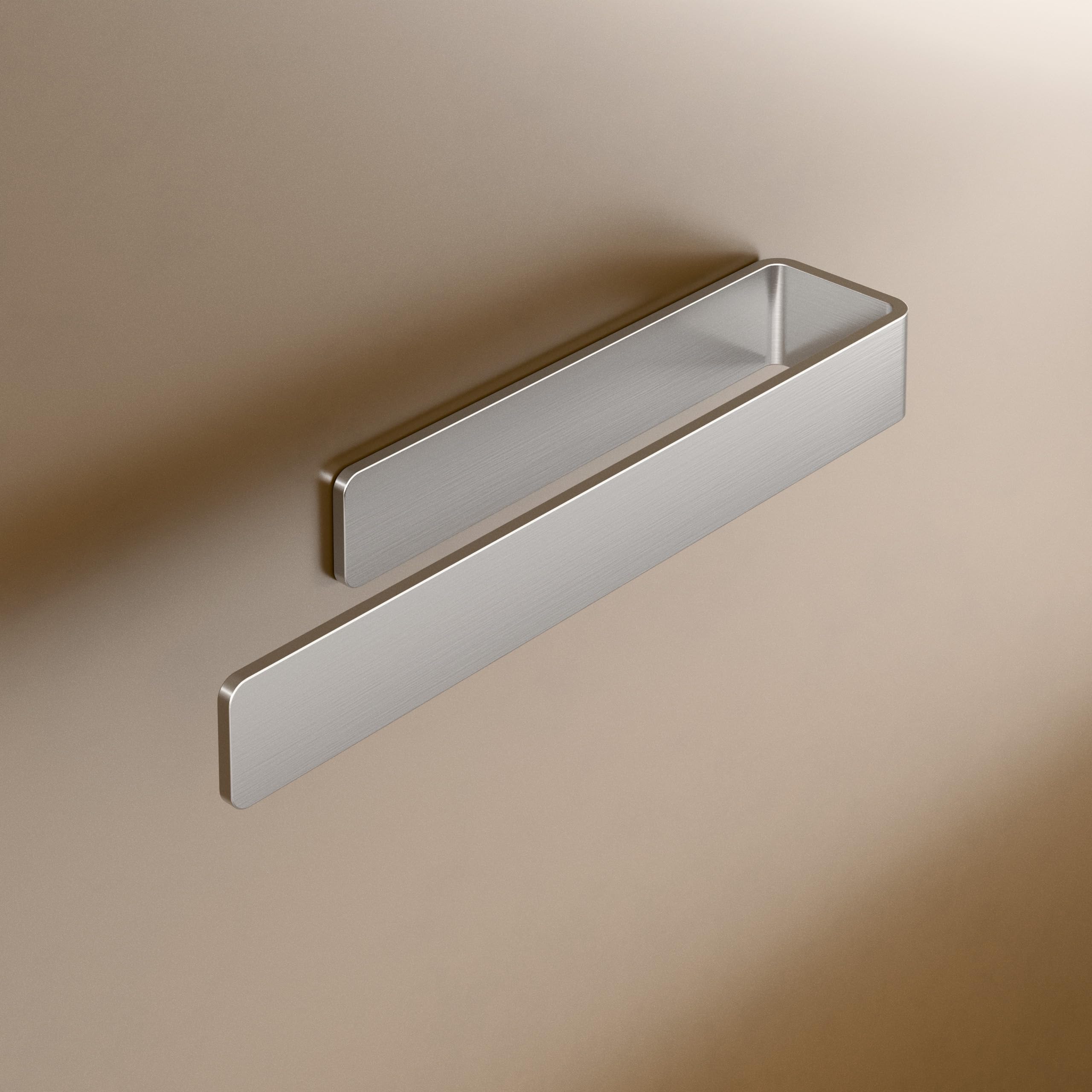 Barra portasciugamani LIEBHEIM senza forare - nastro adesivo di montaggio e superficie adesiva extra large - barra portasciugamani in acciaio inox da incollare (acciaio inox spazzolato, 22 cm)