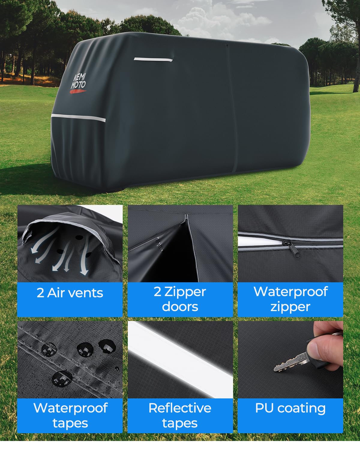 KEMIMOTO Copertura per carrello da golf 600D resistente alle intemperie