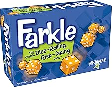PlayMonster Farkle Classic Dice Games – Kids, Family Games, Travel Game, Adult Games, Board Game, Dice Cup, Dice Set, Farkle Score Sheets Included, Ages 8+