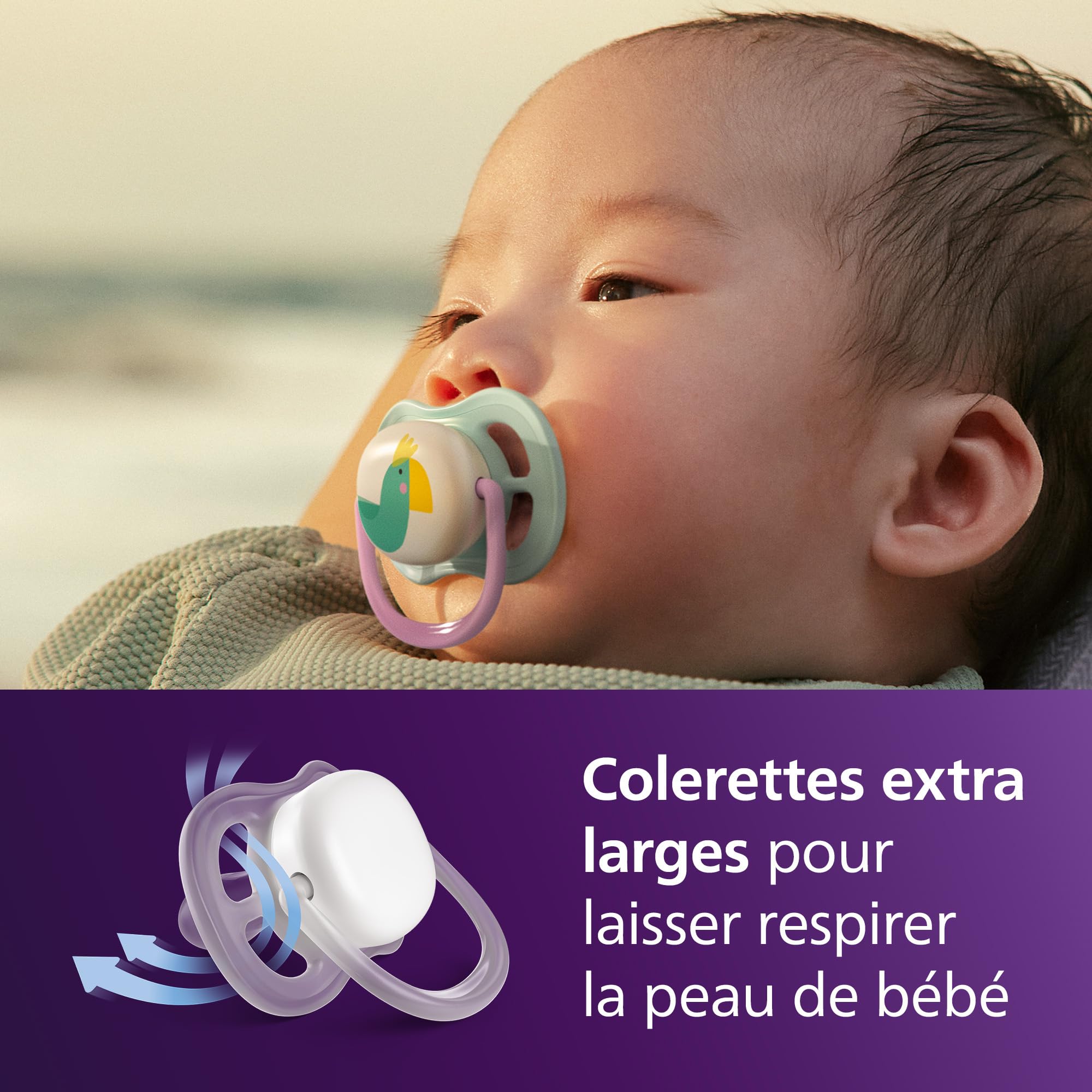 Image secondaire de Philips Avent Sucettes Ultra Air en Silicone - Lot de 2 pour Bébés 0-6 Mois