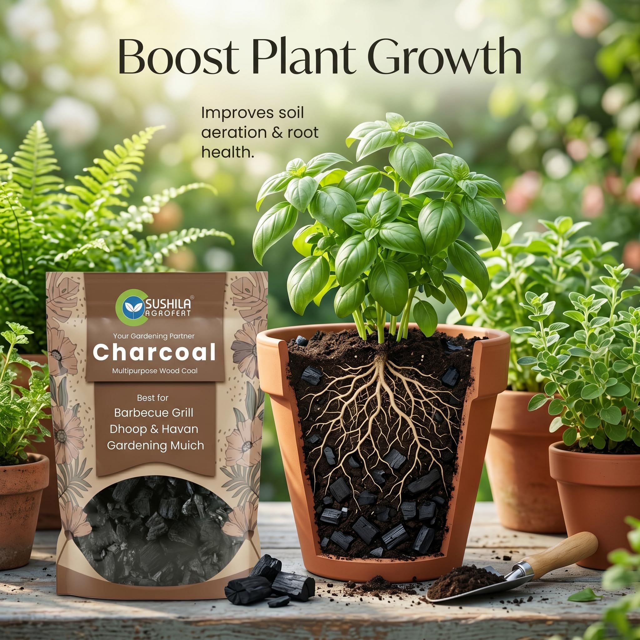 Natural Wood Charcoal 1KG - BBQ, Gardening & More -4 Natural Wood Charcoal 1KG - BBQ, Gardening & More -4