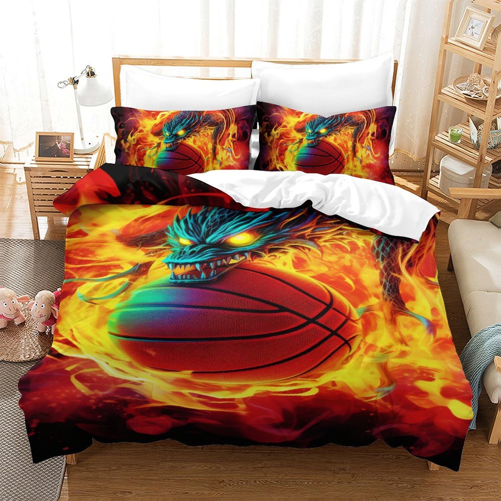Housse de couette basket 140x200cm pour relooker une chambre d'ado fan de NBA
