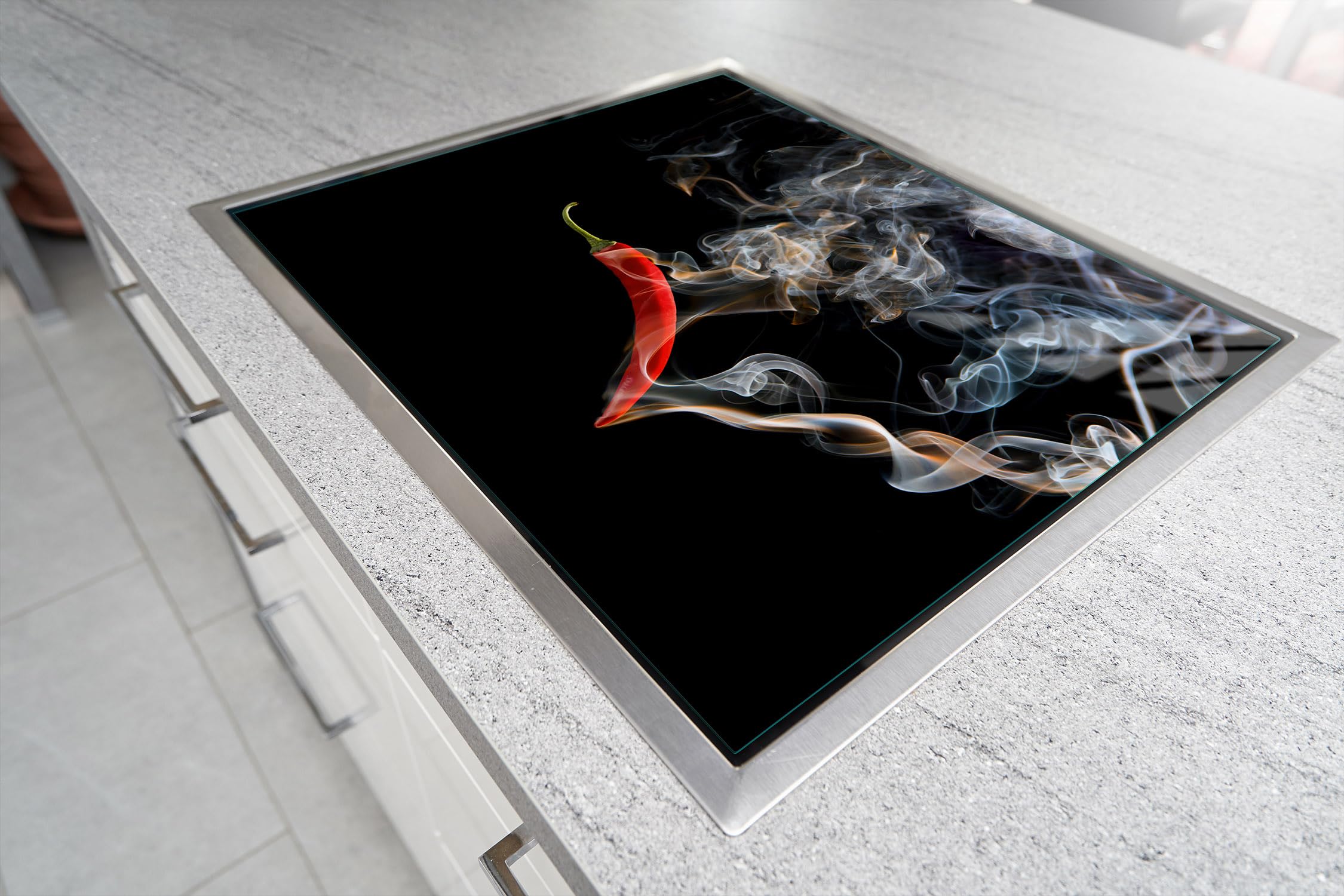 TMK ArtDeko Placa protectora de vitrocerámica 70 x 52 cm 1 pieza cocina eléctrica universal para inducción protección contra salpicaduras tabla de cortar de vidrio templado, Chile