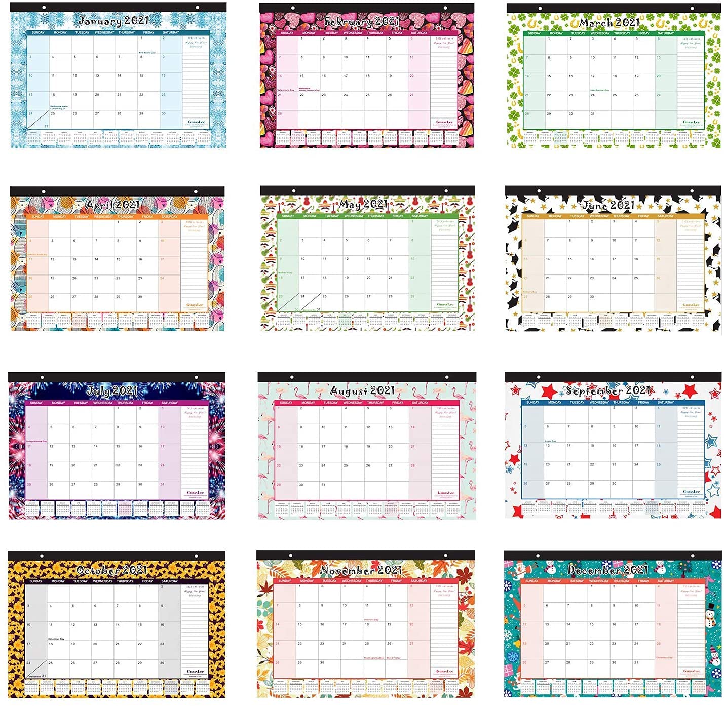Desk Calendar 20212022 Monthly Pages 17 x 111/2 Inches Runs from