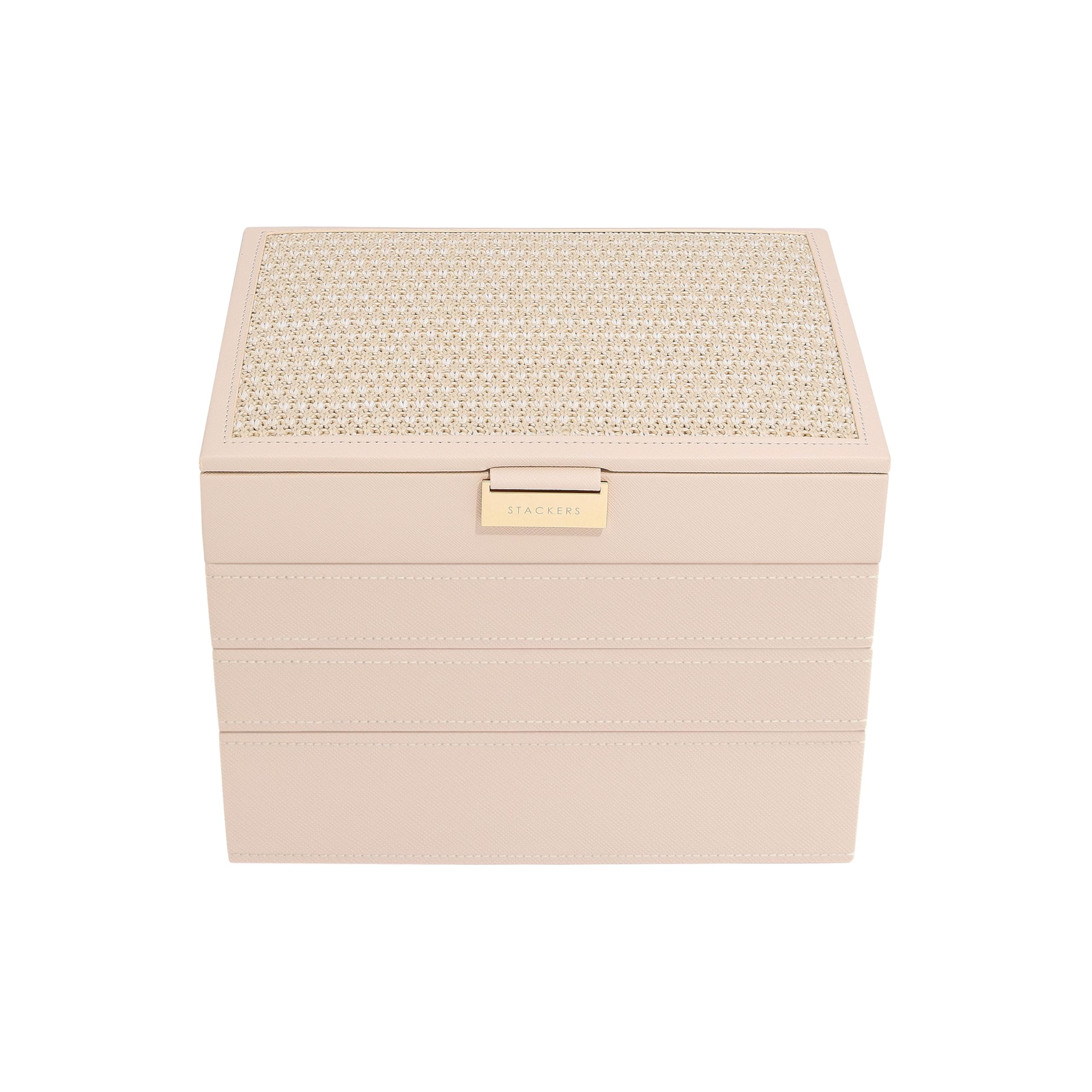 Stackers Blush Raffia Classic Jewellery Box Set of 4