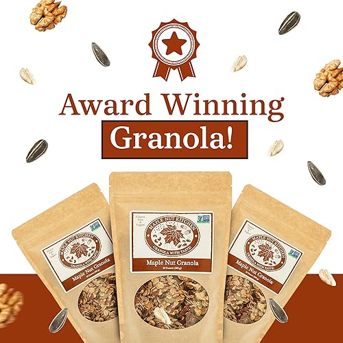 Miniatura 3 de Maple Nut Kitchen Granola de nuez de arce, sin gluten y vegana, bondad simple con nueces y jarabe de arce, paquete de 3