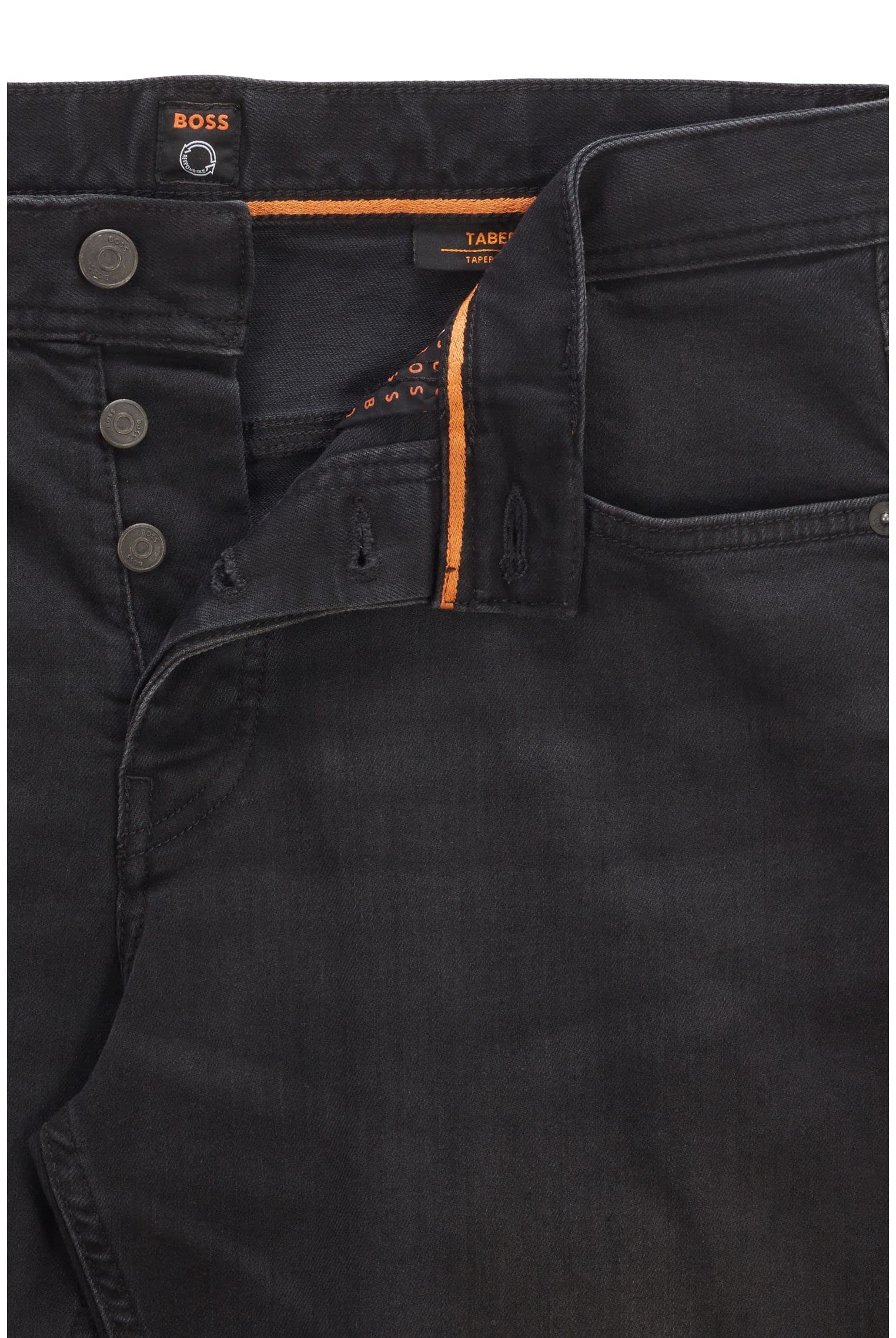 BOSS Schwarze Tapered-fit Jeans Aus Bequemem Stretch-Denim