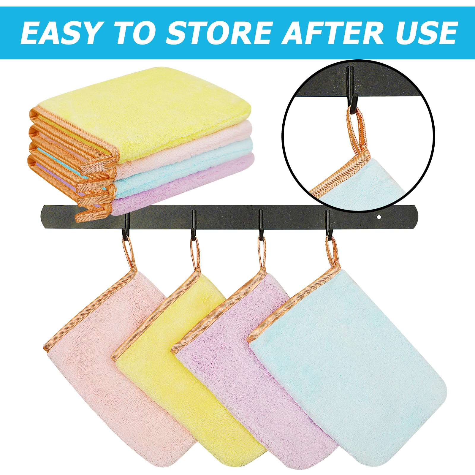 Manoplas Baño Toallas Baño Toalla Facial Toalla Cara Toalla Microfibra Toallas Lavabo Esponja Bebe Recien Nacido Toalla Desmaquillante Reutilizable Limpieza Facial 15x21cm Franela 8 Piezas