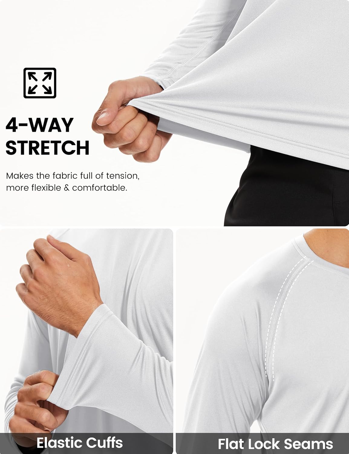 TACVASEN Men's Long Sleeve Shirts UPF 50+ Sun Protection Dry Fit Shirt Lightweight Workout Athletic T-Shirt Rash Guard - Image 4