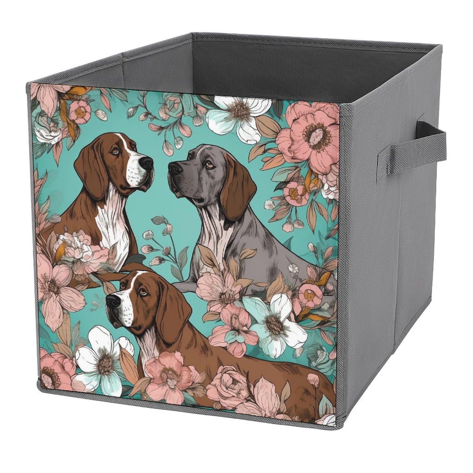NONHAI Collapsible Storage Bins with Dual Handles Fabric Storage Basket Foldable Cubes Organizer Baskets Animal Storage Boxes for Organizing Clothing Cube Storage Organizer Bins