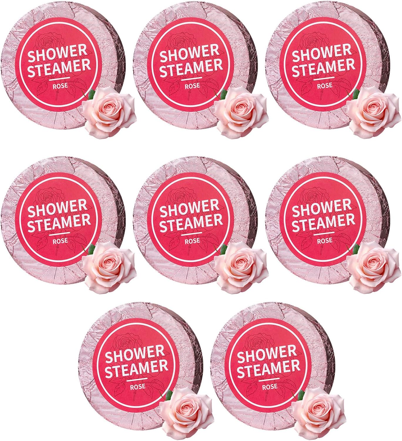 Women’s Shower Steamer Set – 8Pcs Variety Fragrances – Essential Oil Aromatherapy Bath Bombs Rose One Size
