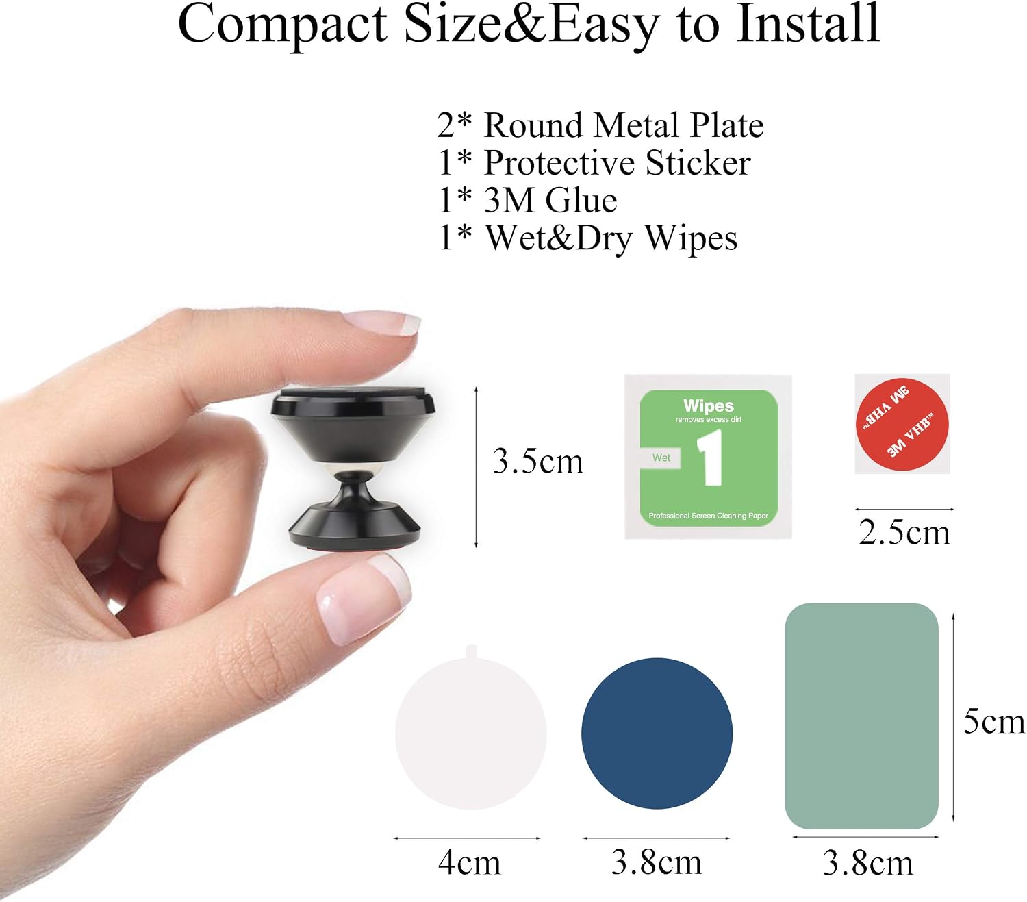 Ailun Car Phone Mount Holder Magnet Dashboard Mount for iPhone 11/11 Pro/11 Pro Max/X/Xs/XR/Xs Max iPod LG Nokia Smartphone GPS Sticks on Any Flat Surface Black