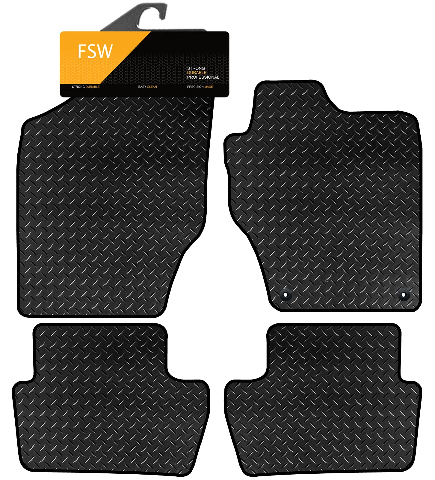 JVL Fully Tailored 4-Piece Rubber Car Mat Set For Citroen DS4 (2011-2018) – RHD Only Black