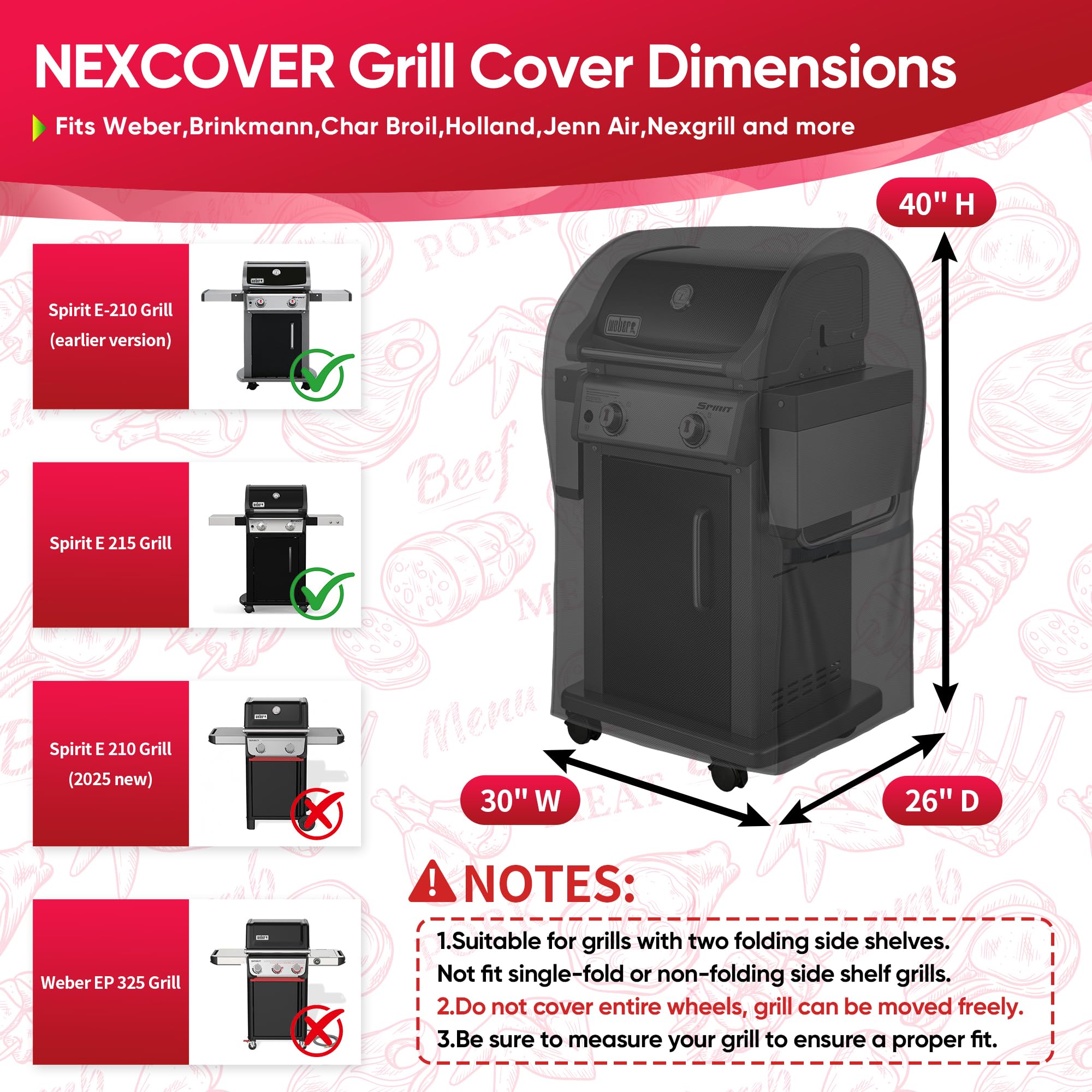 Amazon.com : NEXCOVER Grill Cover, 30 Inch Waterproof BBQ Cover