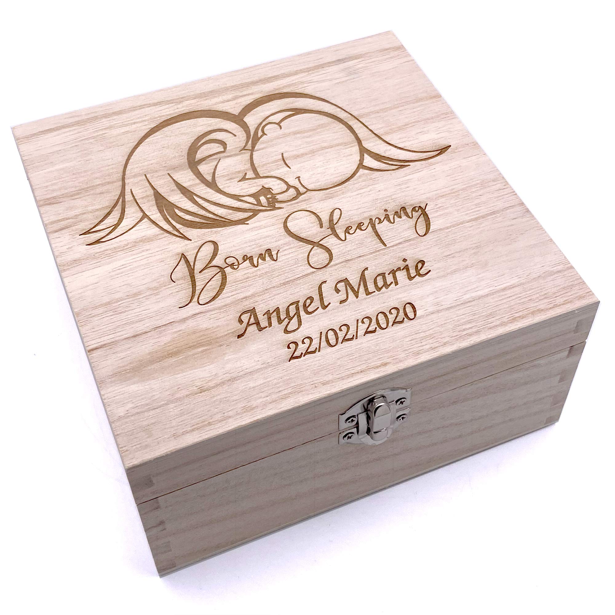 Ukgiftstoreonline Personalised Baby Born Sleeping Keepsake Memory Box